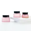 Barattolo di vetro per trucco rosa 15G 30G 50G con coperchio nero Sigillo Contenitore da 1 oz Confezione cosmetica, Vaso per la cura della pelle in vetro F419 Nuvwx