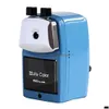 Pencil Sharpeners Wholesale Deli 0620 Metal Sharpener Good Quality Fashion Office Stationary Mechanical Manual Can Be Fixed On Table D Dhze9