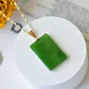 Ketten Design Natürliche Hetian Jade Jaspis Quadratische Damen Anhänger Halskette Ethnischen Stil Chinesische Einfache Schmuck Zubehör234x