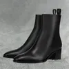 Slim Fit Korte Rok Martin Boots Hoge hak Kniehoge Laarzen Winter Luxe Designer Laarsjes Puntige tenen Echt leer Naakte laarzen Over de knie Korte laarzen Rits aan de achterkant