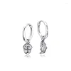 Hoop kolczyki 925 Sterling Silver Acorn Leaf for Women Jewelry Clear CZ Earing Kobieta impreza Prezent Uszy Brincos