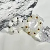 Cluster Ringe Weiße Muschel Blatt Blume Herz Ring Handgemachter Schmuck Edelstahl Mode Frauen Aussage für Hochzeit Party Großhandel