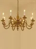 Pendant Lamps French Copper Chandelier Villa Living Room Luxury Atmosphere European Bedroom Restaurant American Retro