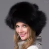 Береты, шапки-бомберы из натурального меха, женские зимние теплые пушистые пушистые женские круглые шапки в русском стиле, модная настоящая ушанка