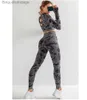 Active Set New Tie Dying Seamless Yoga Set Gym Fitness Två stycke Set Women Clothing Workout High midja Sexig Back Leggings Sportwearl231007