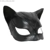 Masques de fête Sexy chat femme Selina Kyle masque en Latex super-héros film Cosplay Costume Halloween masques de fête Q231007