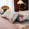 Gonna letto 3 pezzi Set King Queen Size Gonna letto stampata floreale romantica con 2 pezzi Federa Copriletto estivo fresco Copriletto antiscivolo 231013