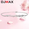 Pendentif Colliers DJMAX Full Diamond Collier Bracelet pour femmes Original 925 Sterling Silver Lady's Diamond Clavicule Chaîne 231005