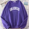 Kadın Hoodies Sweatshirts Los Angeles California City Street Giyim Sweatshirt Kadınlar Gevşek Büyük Boy Giyim Kişilik Yumuşak Mektup Baskı Hoodies 231007