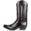 Buty luksusowe kowbojskie buty dla mężczyzn vintage rycerz buty skórzane hafty średnie obcasowe buty motocyklowe swobodny bot botów 231007