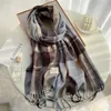 Scarves Thick Warm Winter Scarf Design Print Women Cashmere Pashmina Shawl Lady Wrap Tassel Knitted Men Foulard Blanket 231007