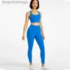 Active Set Wyplosz Fitness Clothing Top Women's Tracksuit Gym Sportkläder Set Yoga Kit Overalls Sömlösa Ribbed Leggings Sports BH PantsL231007