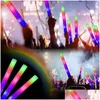 Andra evenemangsfestleveranser 12/15/30/60st Cheer Tube Stick Glow Sticks Dark Light For Bk Colorf Decoration Foam RGB LED Drop Delivery DHevt