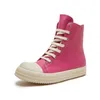 Slippare Bright Pink High Top Shoes Luxurious Ankle Sports Women's Fashionable Parkour Leather Winter Boots Ssneakers 231006