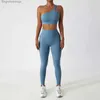 Ensembles actifs Femmes sans couture une épaule Yoga ensemble Sexy sport soutien-gorge entraînement taille haute Yoga costume Leggings ensemble d'entraînement Fitness costumes SportswearL231007