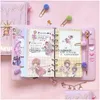 Notepads Wholesale Japanese Sakura Loose-Leaf Diary Notebook Kawaii Travel Journal Handbook Spiral A6 Daily Planner Organizer Pink Dro Dhnk0