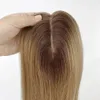 Franja marrom loira ombre remy cabelo humano mulheres topper com franja # 460 dois tons finos peças de cabelo sobreposição franja de ar 14 polegadas 4x5.5 polegadas 231006