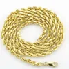 10k Yellow Gold Plated THICK 7mm Diamond Cut Rope Chain Link Necklace Men 24 253Z