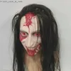 Party Masks Unisex Scary Ghost Mask Movie Evil Dead Rise Horror Female Ghost Demon Latex Mask Halloween Cosplay Prop Q231009