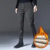 Men's Pants 2023 Brand Corduroy Men Warm Slim Winter Fleece Cotton Fashion Casual Jogger Streetwear Trousers Male Plus Size