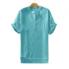 Men's T Shirts Medium Mens Pin Striped Dress Men Summer Linen Cotton Button Short Sleeves Long Sleeve Fitted