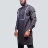 Men's Tracksuits Kaftan Elegant Dashiki Suit Round Neck Long-sleeved Top Pants African Traditional Cultural Outfit National Style 2023