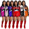 Vestes pour femmes Cinessd Sports Casual Retro Moto Vêtements Veste détachable Girl Style imprimé uniforme de baseball bidirectionnel