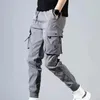 Herrbyxor Autumn Men hip hop harem joggers manliga byxor herrar fasta multi ficklast mager fit sweatpants