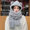 Christmas Decorations Cute Bear Ear Hat Scarf Gloves Set Winter Women Beanies Caps Warm Casual Plush Hats Casual Solid Fleece Girl Kawaii Present 231006