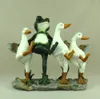 Decorative Objects Figurines Rustic Style Dancing Frog Statue Handmade Resin Gooses Sculptures Novelty Home Decoration Gift and Craft Ornament Furnishing 231007