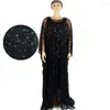 Ethnic Clothing African Dashiki Women Sequins Maxi Dress Oversize Kaftan Moroccan Caftan Dubai Abaya Jilbab Party Gown With Inner Dresses