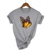 Women's T Shirts Women Lady Cartoon Butterfly Floral Elegant 2023 Summer Shirt Clothes Tshirt Tee Womens Top Female Print Graphic T-shirt