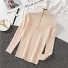 Kvinnors tröjor Sexig Turtleneck tröja Kvinnor Autumn Winter Clothes Sueter Mujer Zip Christmas Sweaters Pink Fashion Pullovers Ladies 231007