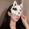 Máscaras de festa Japonês Anime Dragão Deus Esqueleto Meia Face Máscara Máscara de Halloween Unissex Preto Branco Animais Esqueleto Máscaras Cosplay Party Props Q231007