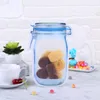 Food Fresh Storage Bags Long Mason Bottles Zipper Mylar Smell Proof Stand Up Sealing Pouches For Dry Fruit Snack Peanut Sugar Chocolate Powder Nuts Kitchen Organizer