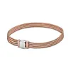 Pandorara Van-Clef Arpes Armband Designer smycken Kvinnor Originalkvalitet S925 Sterling Silver Square Bare Body Buckle Chain Watch Armband med Rose Gold Plated