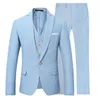 メンズスーツ男性のためのレジャーブレイザーテルノフォーマルコスチュームソリッドカラースタイルスリムフィットスリーピースジャケットパンツベストファッション2023