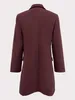 Women's designer winter hidden single breasted long wool coat formal office wool coat