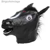 Theme Costume Halloween Mask Ball Cosplay Latex Horse Head Mask Animal Head Set Horse Mask Dog Horse Jun Horse MaskL231008