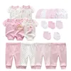 Clothing Sets Kiddiezoom Baby Clothing Sets born Boy Girl Infant BodysuitsPantsHatsGloves/Bibs Unisex Clothes Bebes 231006