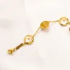 Moda clássica pulseiras corrente flores carta designer jóias 18k pulseira de ouro charme pulseira para mulheres homens pingente corrente elegante jóias presente