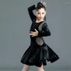 Stadiumkleding Kinderen Latin Dance Balletkostuum Meisjes Herfst- en winterwedstrijdkleding Trainingspraktijk