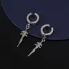 Street Hip Hop Men Woman Fake Piercing Ear Cuffs Hanging Earrings Clip No Hole Stainless Steel Earring For Teens 1 pcs