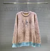 Kvinnors tröjor Designer Autumn Womens Letter Brodery Mohair Sweaters Gradient Färg Pink Tröja Fashion Men Girl Baggy mångsidig stickkläder Pullover Coats DMC