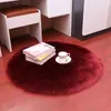 Tapis en peluche tapis rond en peau de mouton rose salon décor à la maison chambre coussin de sol tapis pour chambre zone blanche tapis de fourrure shaggy 231007