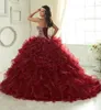 WANSHAQIN женские пышные бальные платья с бисером и сердечками, платья Quinceanera с оборками из органзы для Sweet 16