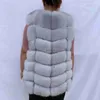 Fourrure Femme Fausse Fourrure Gilet de fourrure de renard naturel dames hiver automne manteau gilet chaud en fourrure naturelle gilet pour femme gilet de fourrure véritable manteau de fourrure véritable fourrure vesL231007