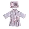 Towels Robes born Baby Boy Girl Robe Set 100% Cotton Toweling Terry Infant Bathrobe Hooded Sleeprobe With Headwear Home Suit 0-2Y 231006