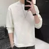 Men's Sweaters Men Winter Sweater Cozy Thick Knitted Round Neck Pullover With Waffle Texture Warm Loose Fit Soft For Style