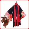 Anime genshin påverkar fem kasen cosplay kaedehara kazuha cosplay costume kimono halloween carnival samurai kostym prop wigcosplay